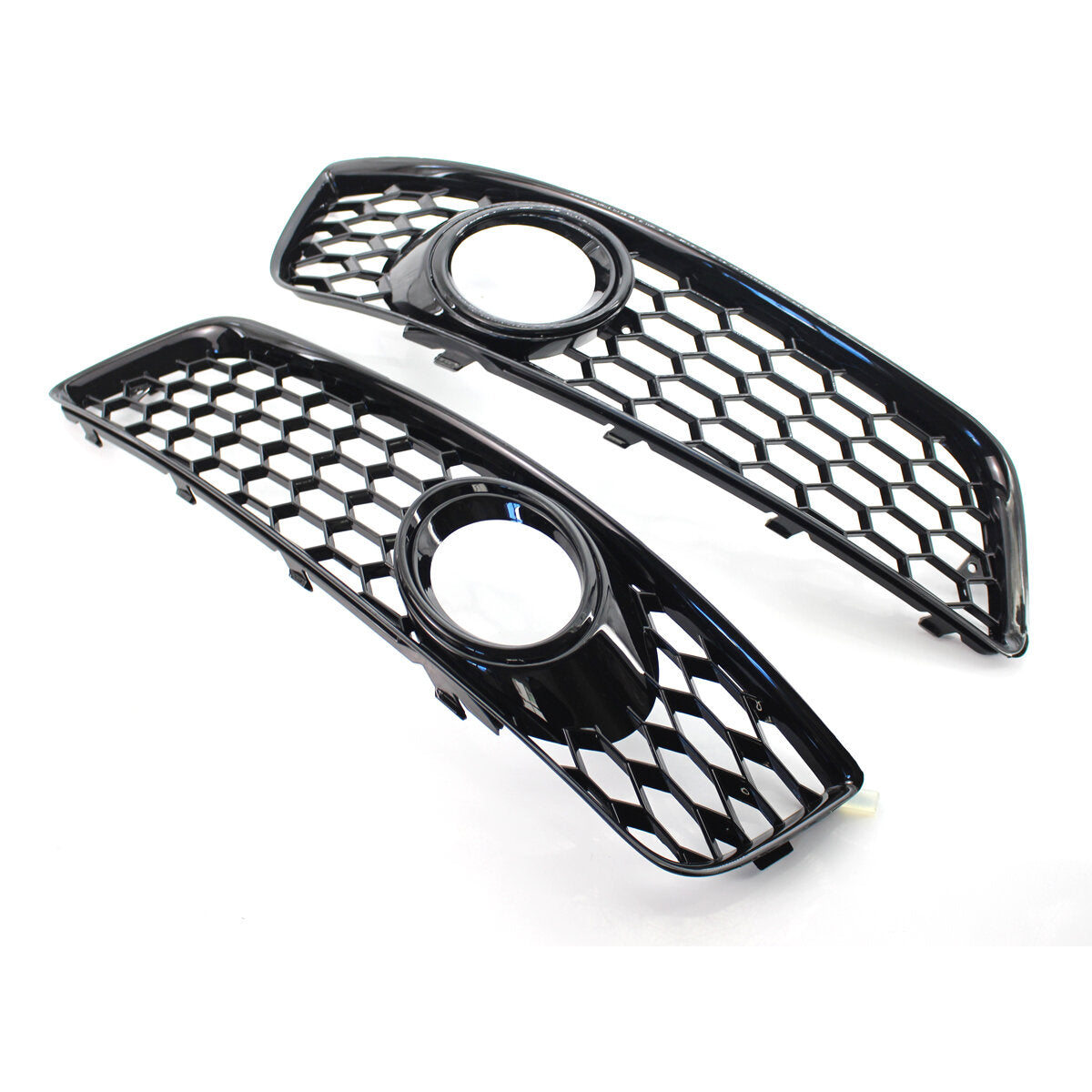 Front Fog Light Lamp Grille Grill Cover Honeyycomb Glossy Black