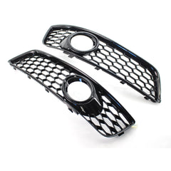 Front Fog Light Lamp Grille Grill Cover Honeyycomb Glossy Black