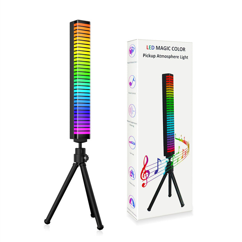 RGB Pickup Bluetooth Atmosphere Light with Tripod Music Car Rhythm Light Car LED Atmosphere Light Phantom Color Voice Control Music Sensor Light