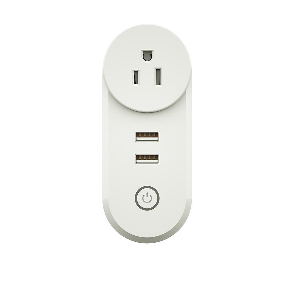 US Dual USB Smart WiFi Socket Plug App Remote Control Echo Plus Voice Control Work with Alexa Google Home
