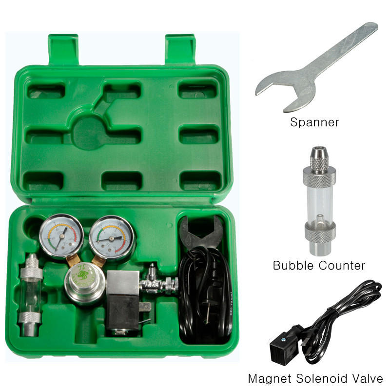 Co2 Regulator Magnetic Solenoid Two Gauge Bubble Counter Planted Aquarium
