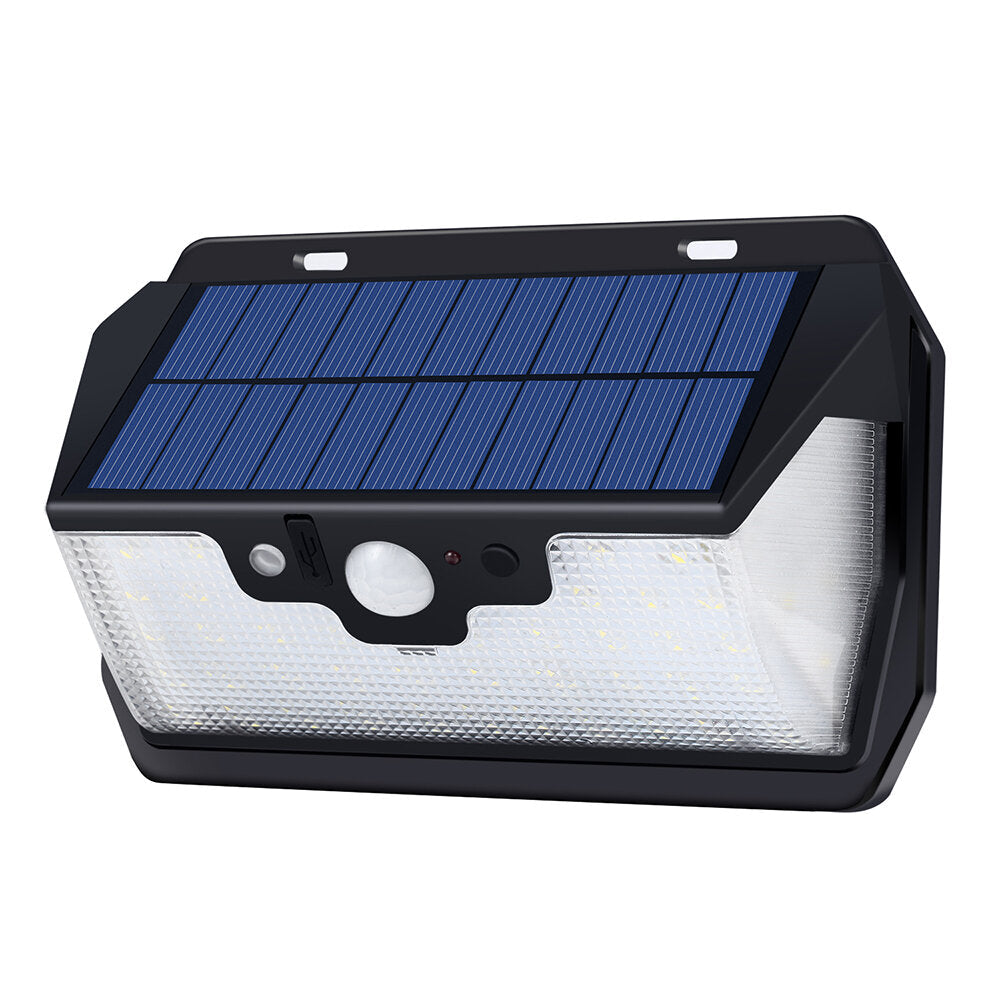 Solar Remote Control Sensor Light Courtyard Wall Light,800LM/53LED