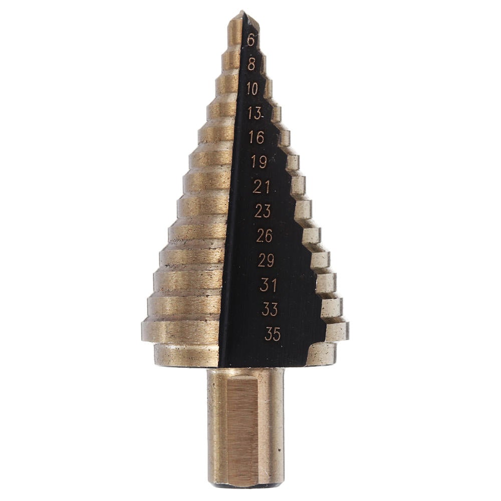 5pcs 4-35mm HSS Step Drill Bit Set Multiple Hole Metric Size with Aluminum Case