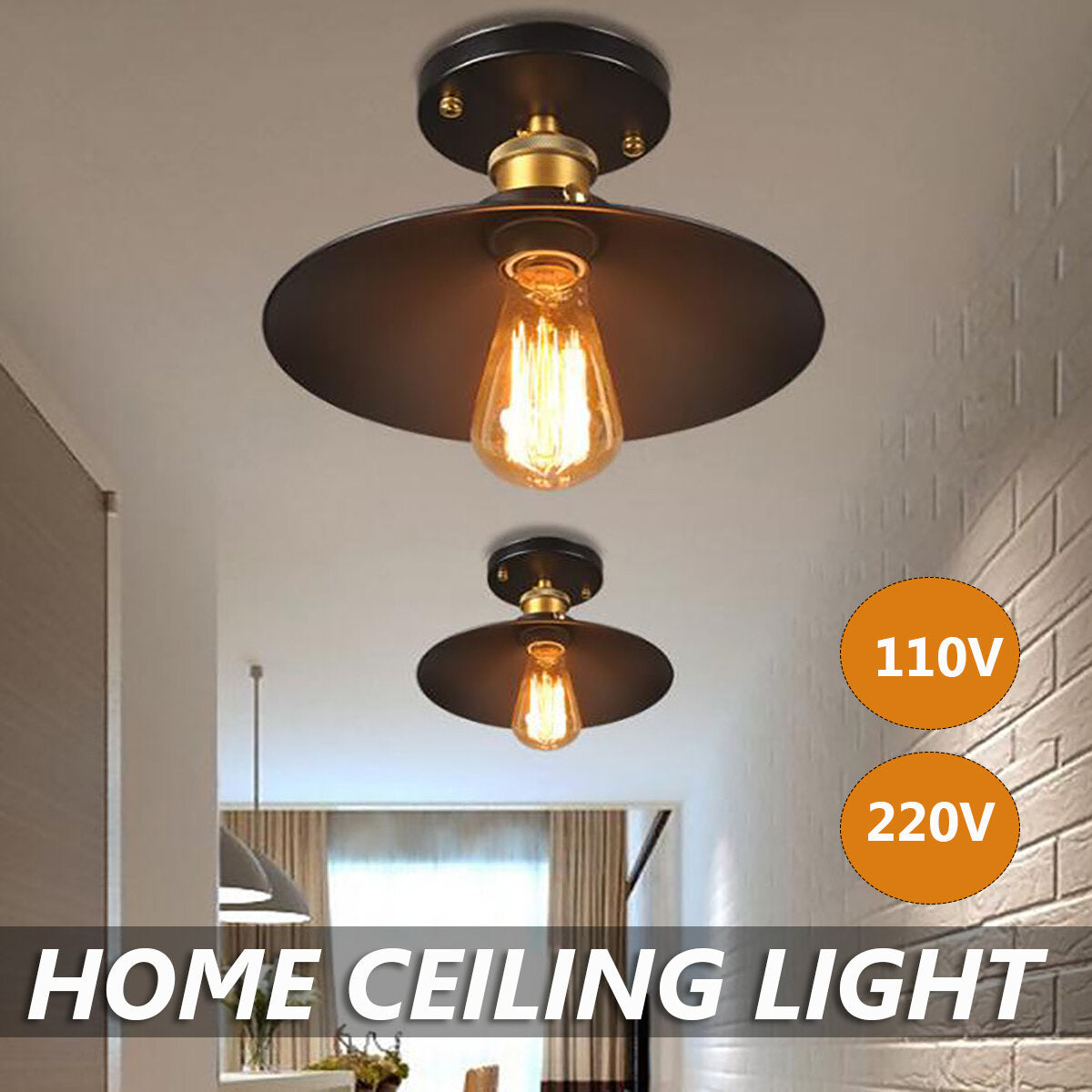 Industrial Ceiling Light Pendant Fixture Lamp Home Living Room Decor