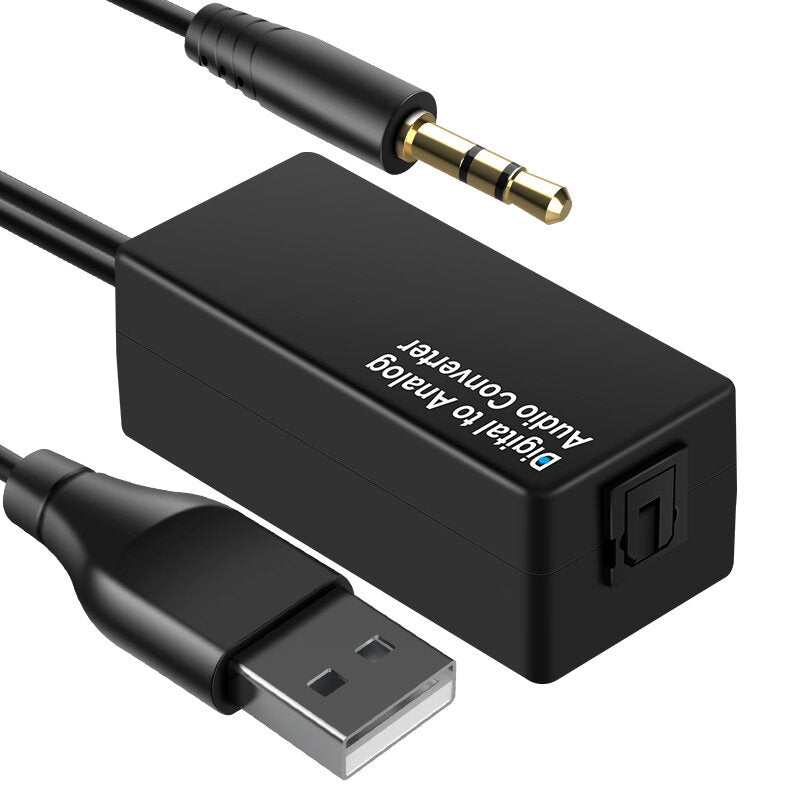 3.5mm Audio Converter DAC Digital to Coaxial Analog USB Decoder Adapter Jack Optical Fiber Converter for HDTV DVD