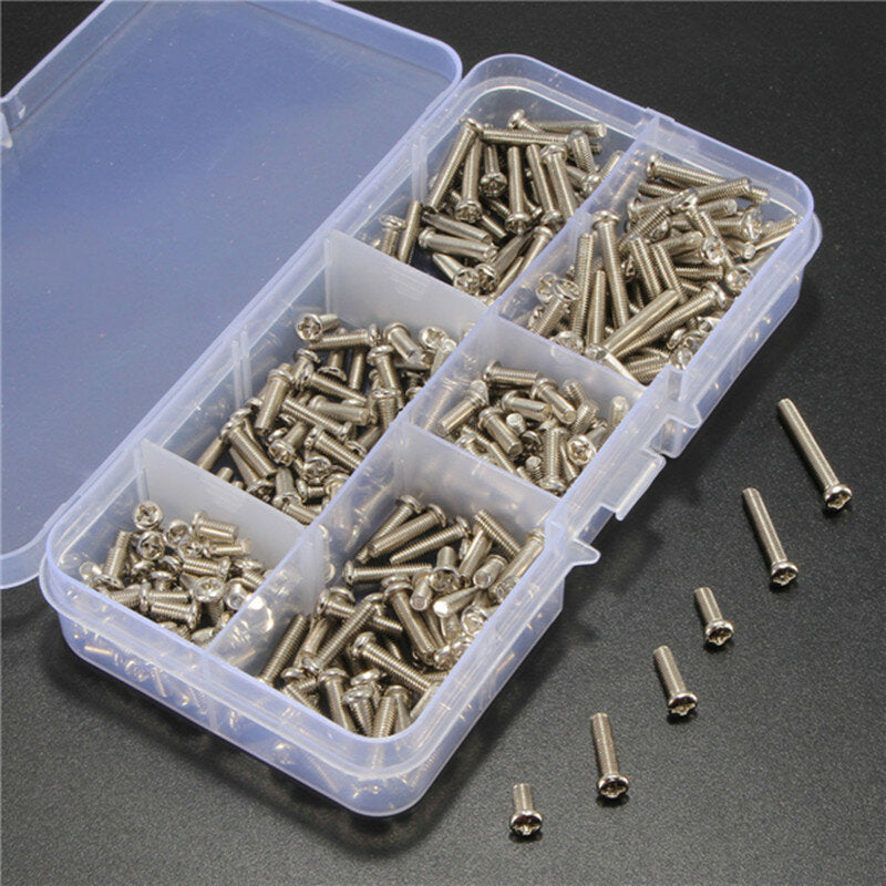 300pcs/120pcs M3 Stainless Steel Button Philip Head Socket Cap Screw Assortment Kit