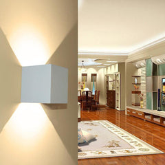 AC 220V Waterproof 7W Aluminum Cube COB LED Wall Lamp Light Modern Home Lighting