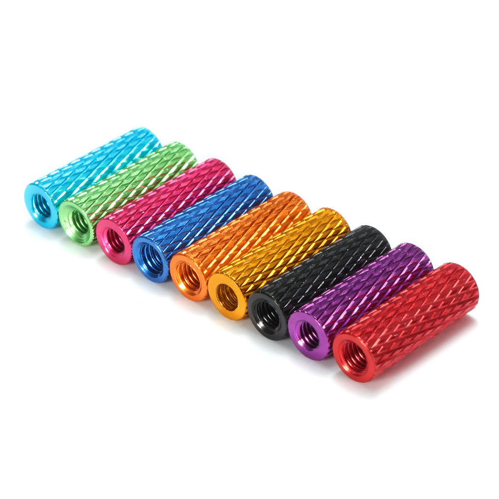 M3AS3 10Pcs M3 15mm Knurled Standoff Aluminum Alloy Anodized Spacer