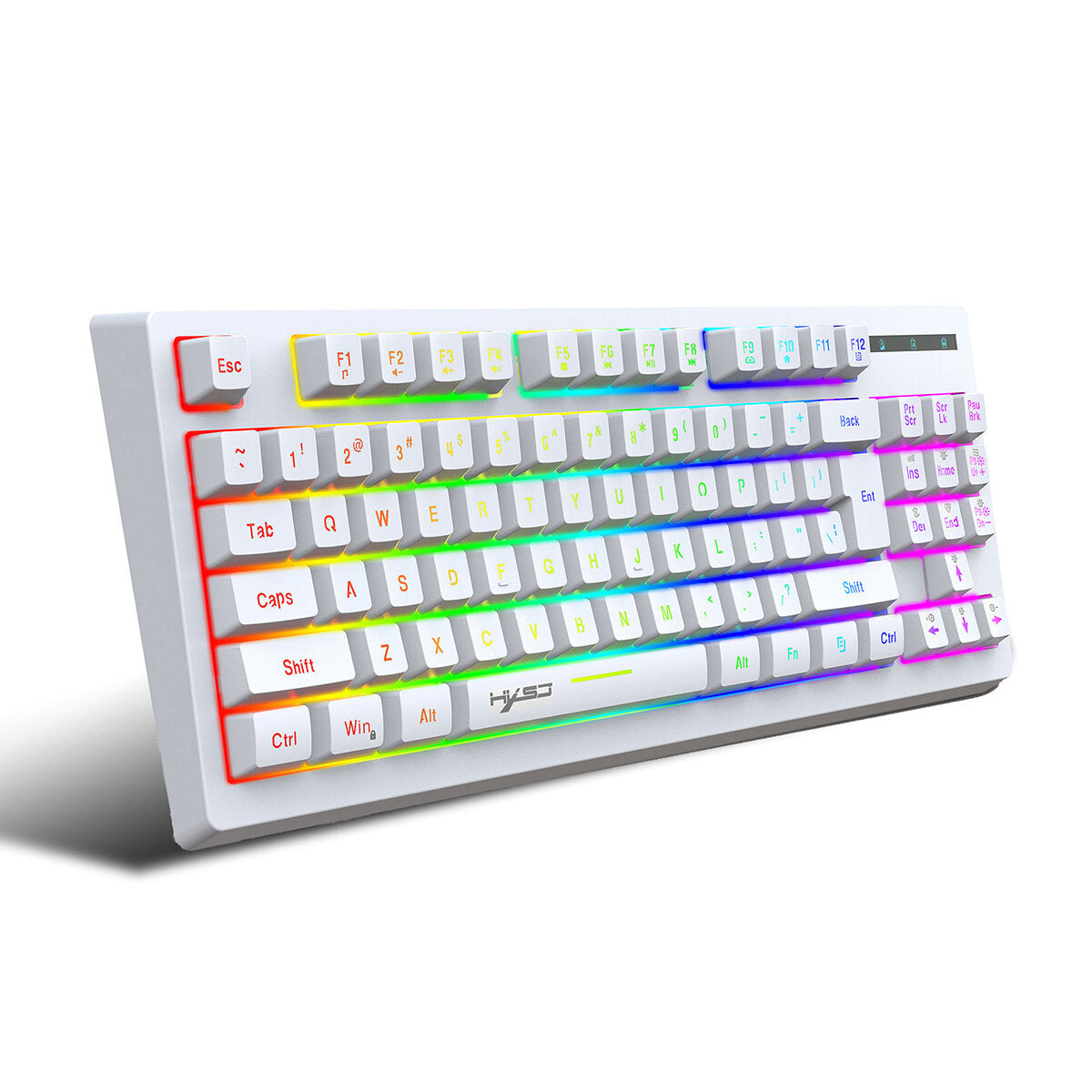 2.4G Wireless Keyboard 87 Keys Multimedia Function RGB Backlit Rechargeable Keyboard for Computer Laptop Home Office