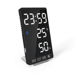 LED Digital Alarm Clock Snooze Mirror Alarm Clock with USB Charging Port