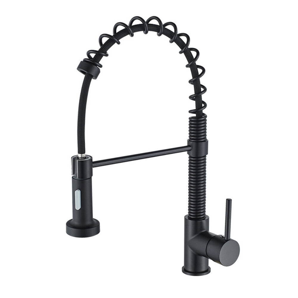 Kitchen Faucet With Pull Down Sprayer Commercial Spring Sink Single Handle Hot Cold Mixer Tap