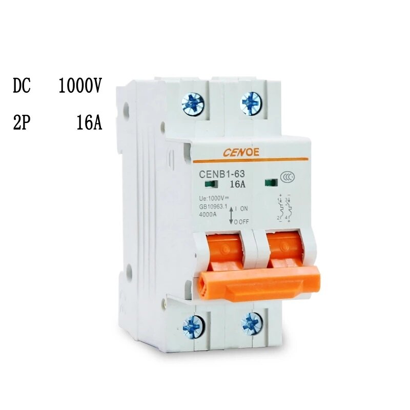 Solar Mini Circuit Breakers MCB Breakers with Short-circuit and Overload Protection Have1000V 10A 16A 25A 32A 40A 50A 63A
