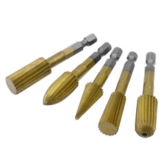 5pcs 6.3mm Hex Shank HSS wood working Rotary File Electric Grinding Head For Wood Carving Peeling