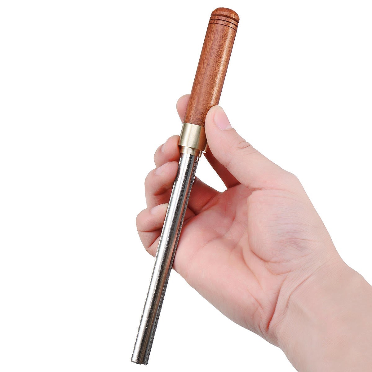 Guitar Fret File Guitar Fret Dressing Metal File with 3 Size Edges Wooden Handle Guitar Repair Tool