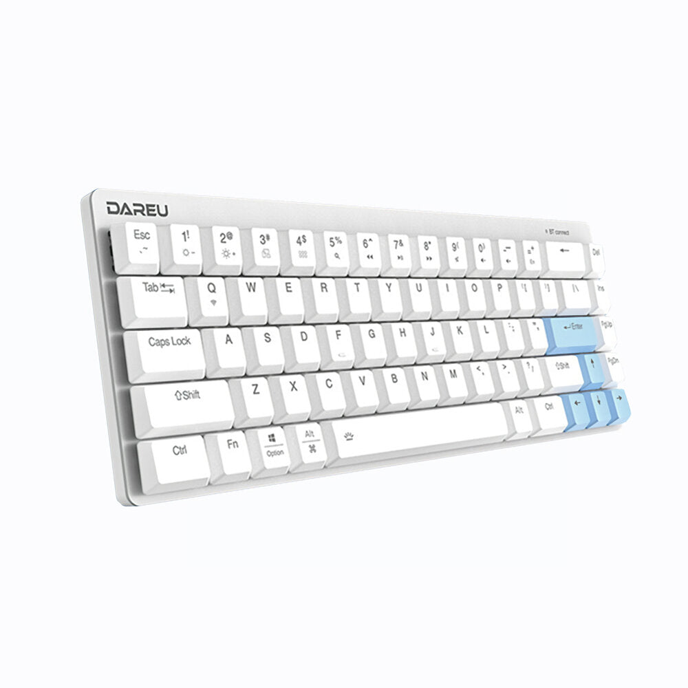 Mechanical Keyboard Low Profile Switch Dual Mode Wired Bluetooth 5.1 Ice Blue Backlight 68 Keys Extra-Thin Rechargeable Gaming Keyboard