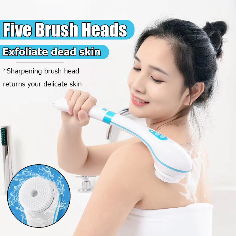Waterproof Electric Massage Bath Brush Bath Brush Multifunctional Long-handled Back Rubbing Bath Face Wash Artifact