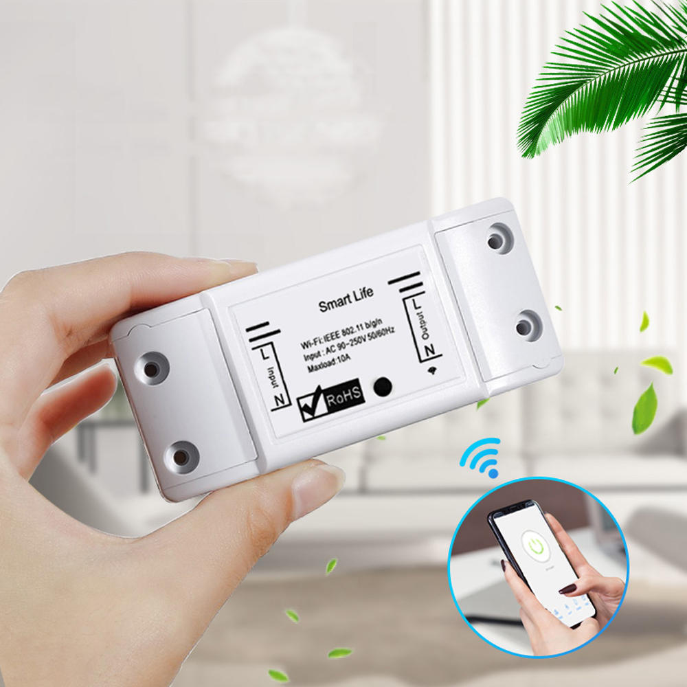 Smart Light Switch 10A DIY WiFi Module APP Remote Control Universal Breaker Timer Works with APP Alexa Google Home