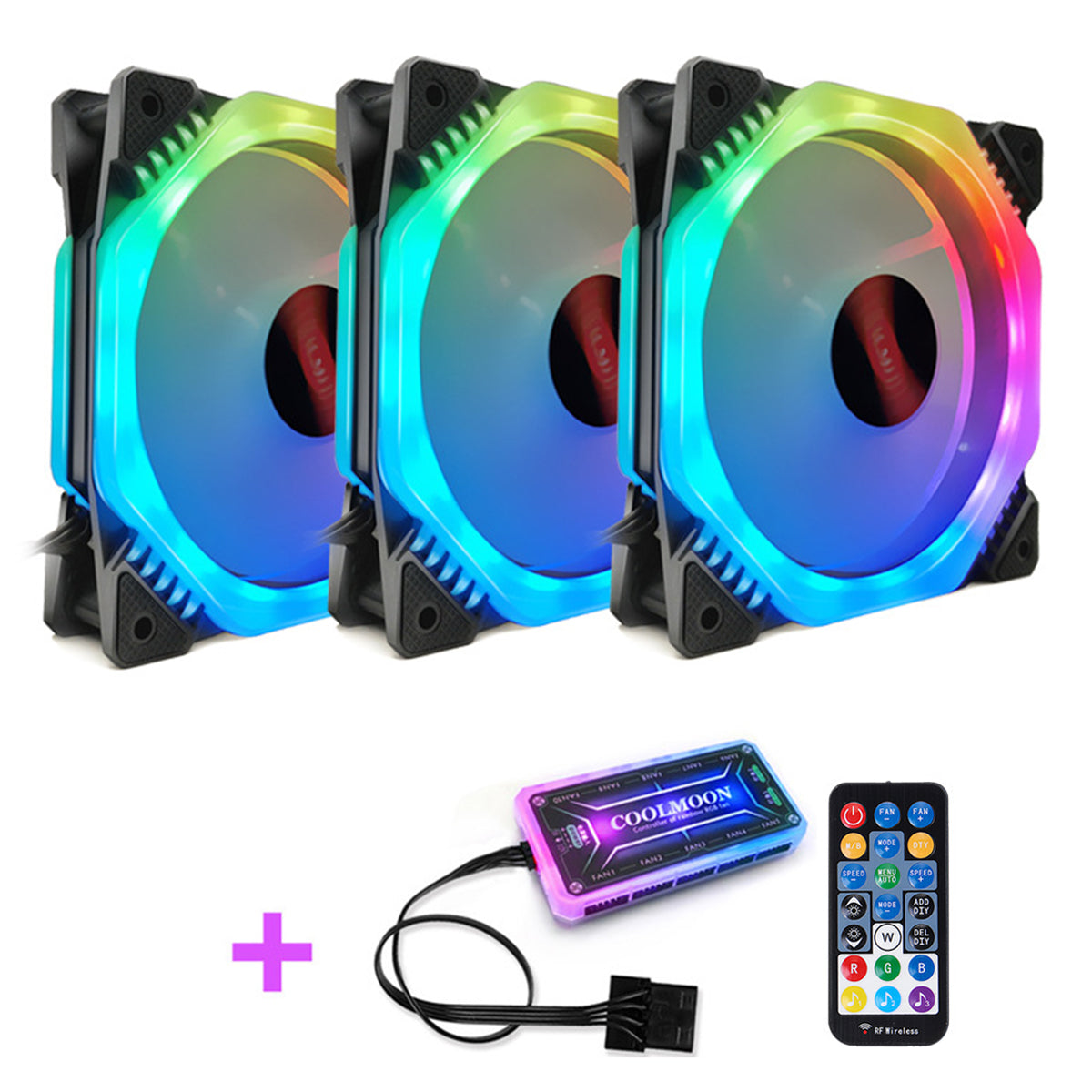 RGB PC Cooling Fan 1400 RPM 4.2W RGB Symphony cooling fan With the Remote Control