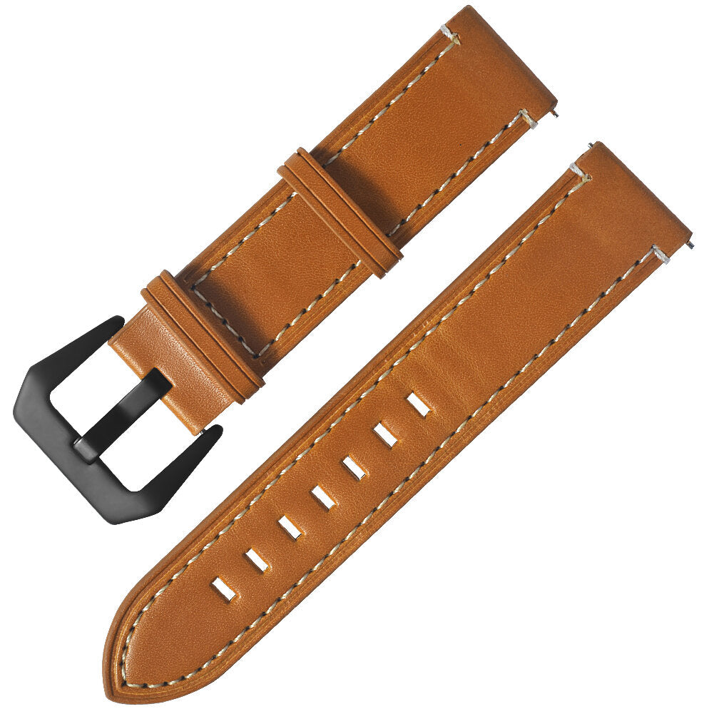20mm Retro Texture Leather Watch Strap Watch Band for Smart Watch