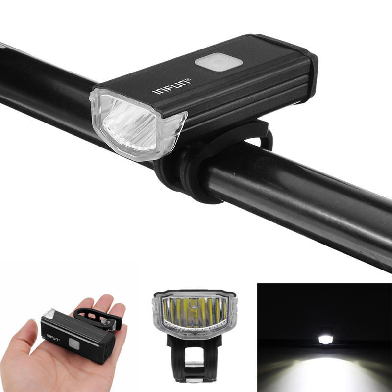 200LM 2 LED 4 Modes IPX6 Waterproof Built-in 1000mAh Battery USB Charging Bike Light