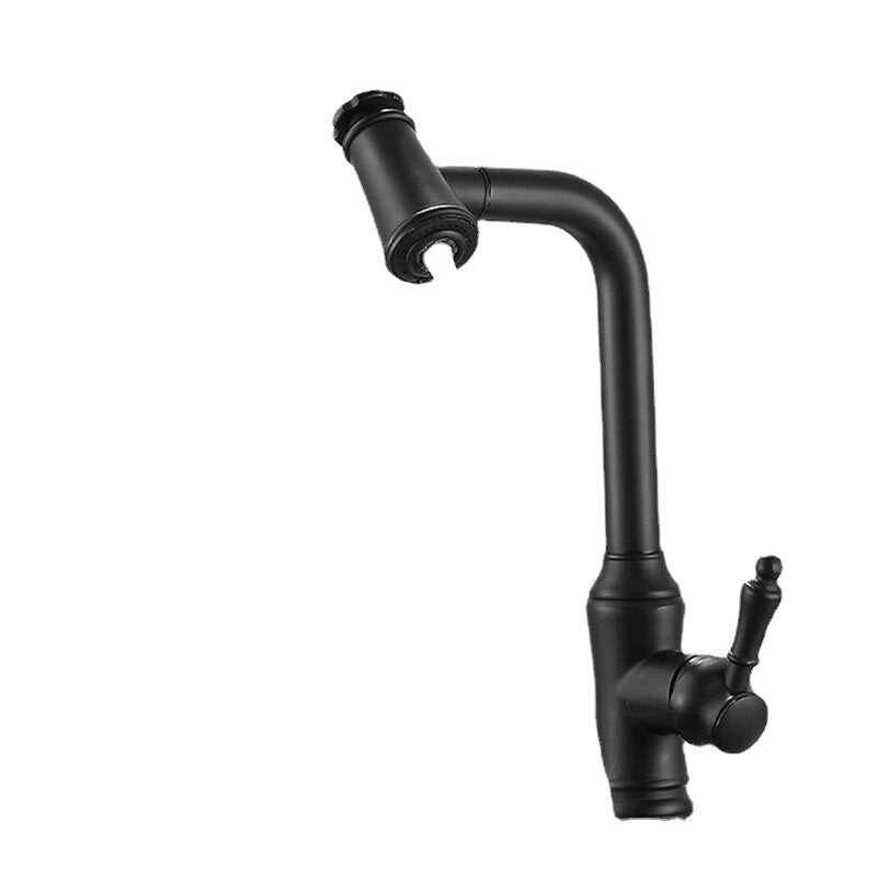 Kitchen Sink Faucet Pull-Out Sprayer Brass Hot Cold Water Mixer Tap Two Mode 360 Swivel With Hose