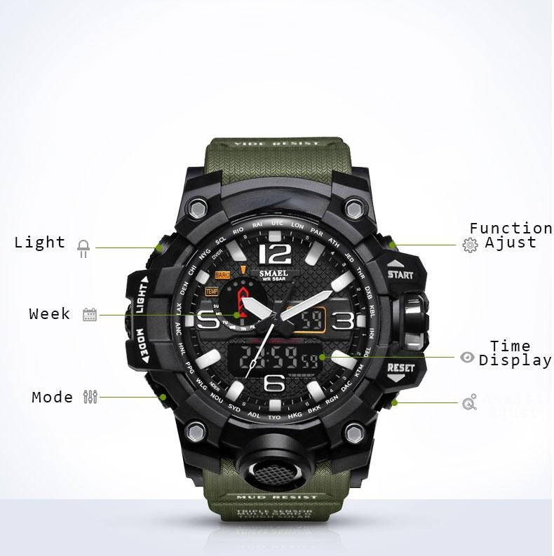 Waterproof Sport Dual Display Watch