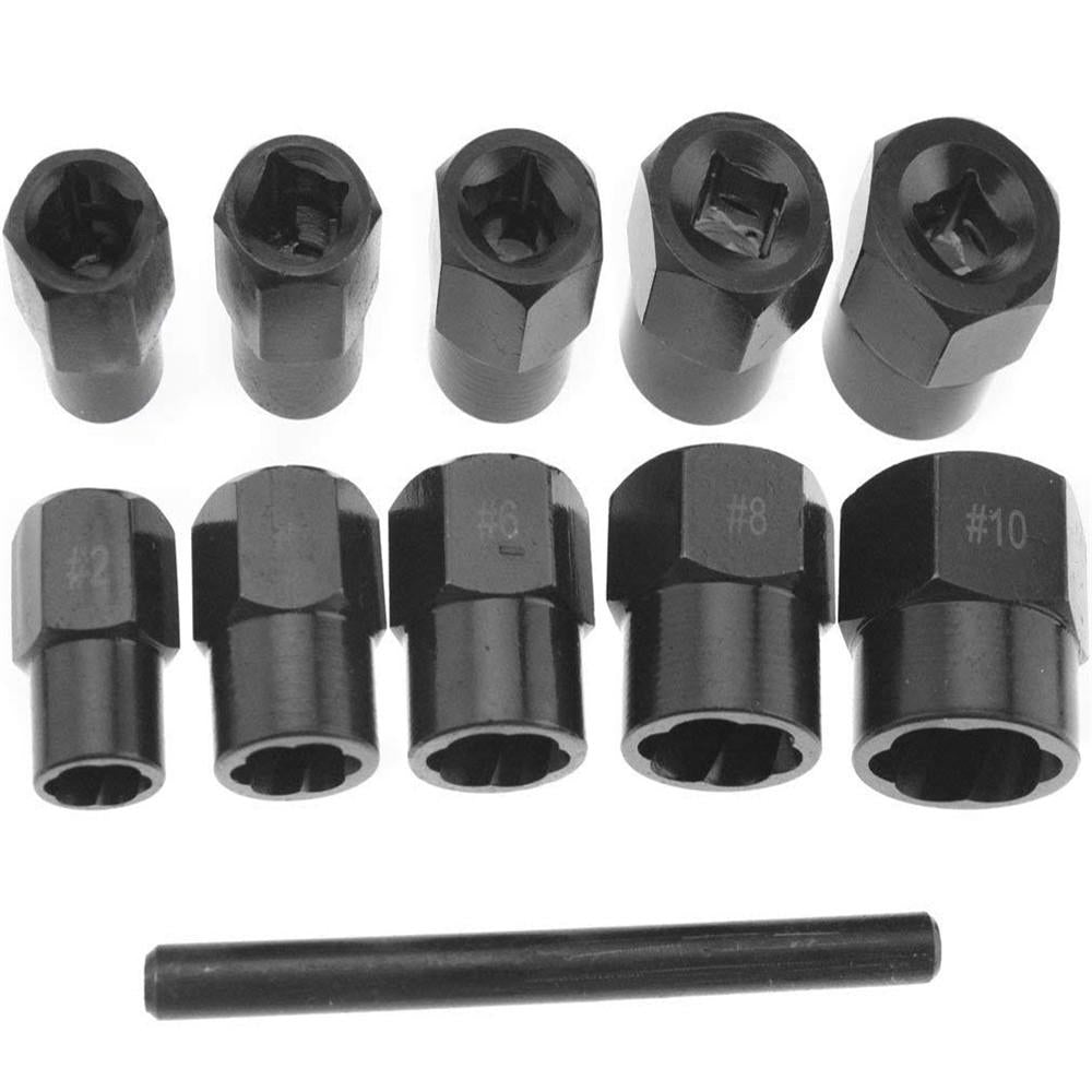 11pcs 9-19mm Damaged Nut Bolt Remover Set Screw Extractor Locking Socket Threading Tools Kit