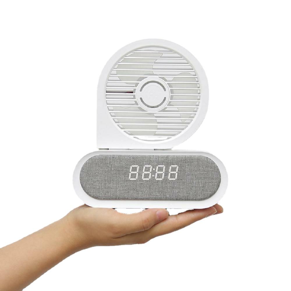 Portable Desktop Fan Wireless Compatible Charging Time Display Low Noise for Home Office
