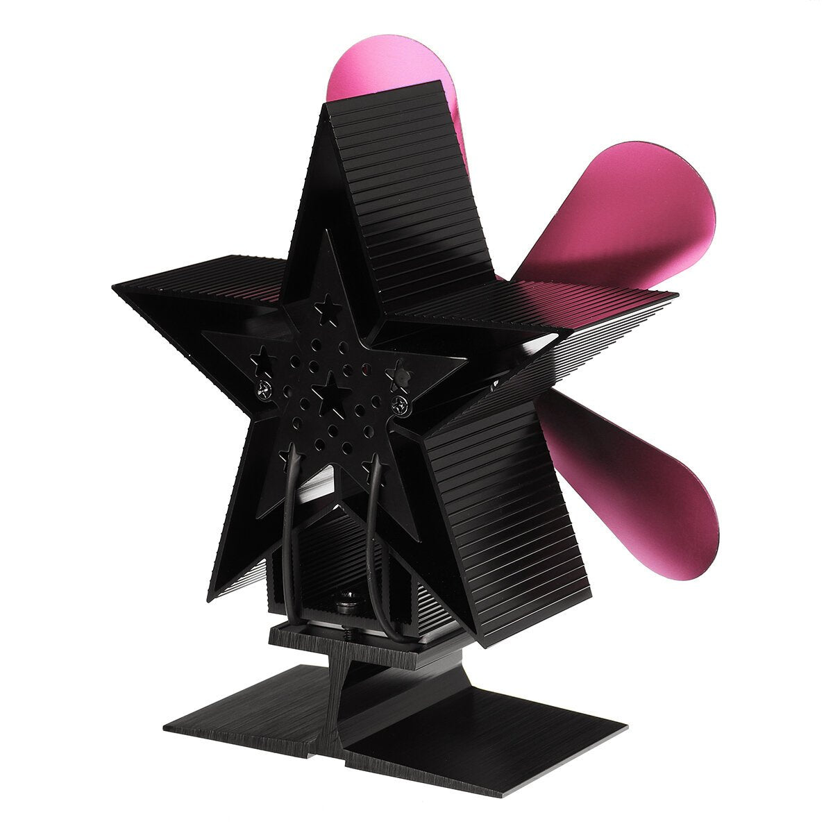 4 Blades Heat Powered Wood Stove Fan Eco Friendly Wood Log Burner Fireplace Fan