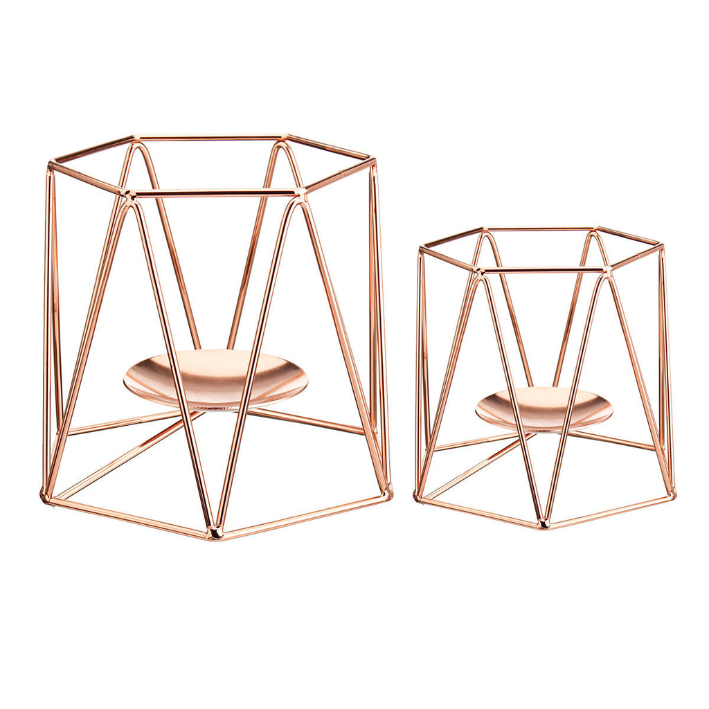 Metal Candle Holders Geometric Hexagon Candle Holder Wedding Home Decor Tabletop Lantern