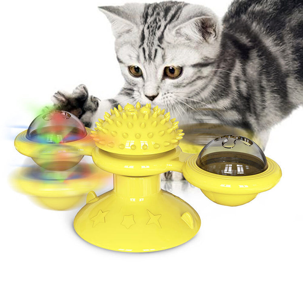Cat Exercise Turntable Teasing Pet Toy Scratching Tickle Hair Brush