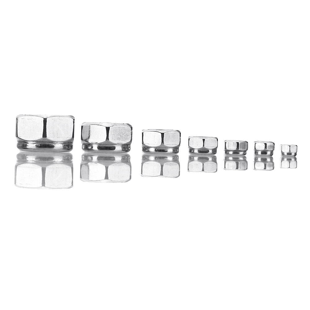 170Pcs 304 Stainless Steel Lock Nut Assortment M3/4/5/6/8/10/12 Nylon Insert Locknut