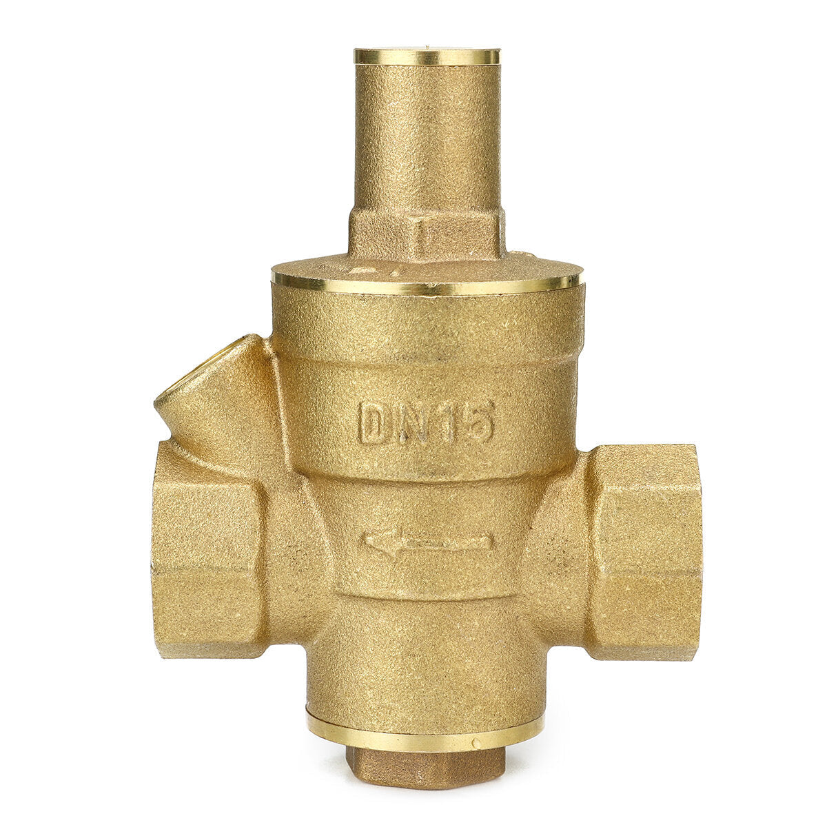 Water Pressure Regulator 16mm Brass Adjustable Reducer DN15 With Gauge Meter