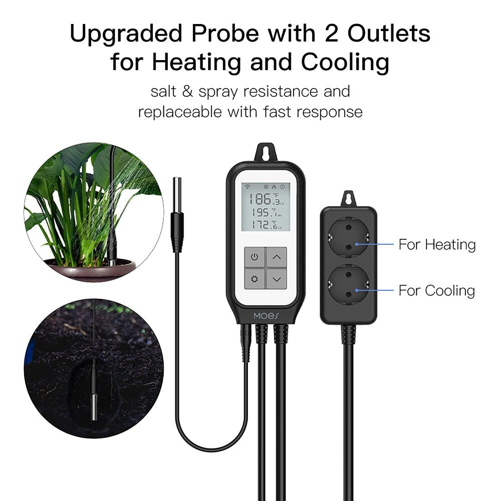 LED Display WiFi Tuya Smart Digital Thermostat Socket App Remote Control Agricultural Household Temperature Regulator AC100-250V