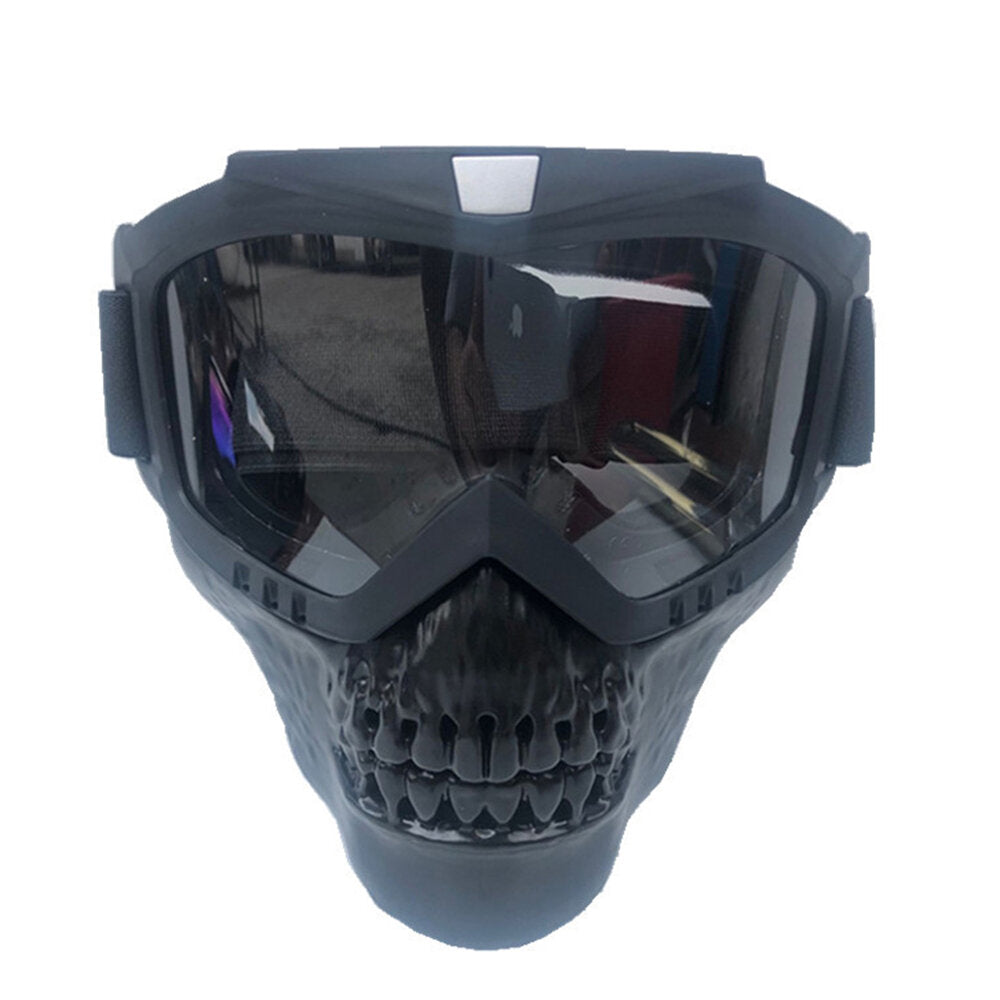 Motorcycle Goggles Detachable Face Mask Anti-dust Snow Rain Protection Cycling Off-Road Eyewear