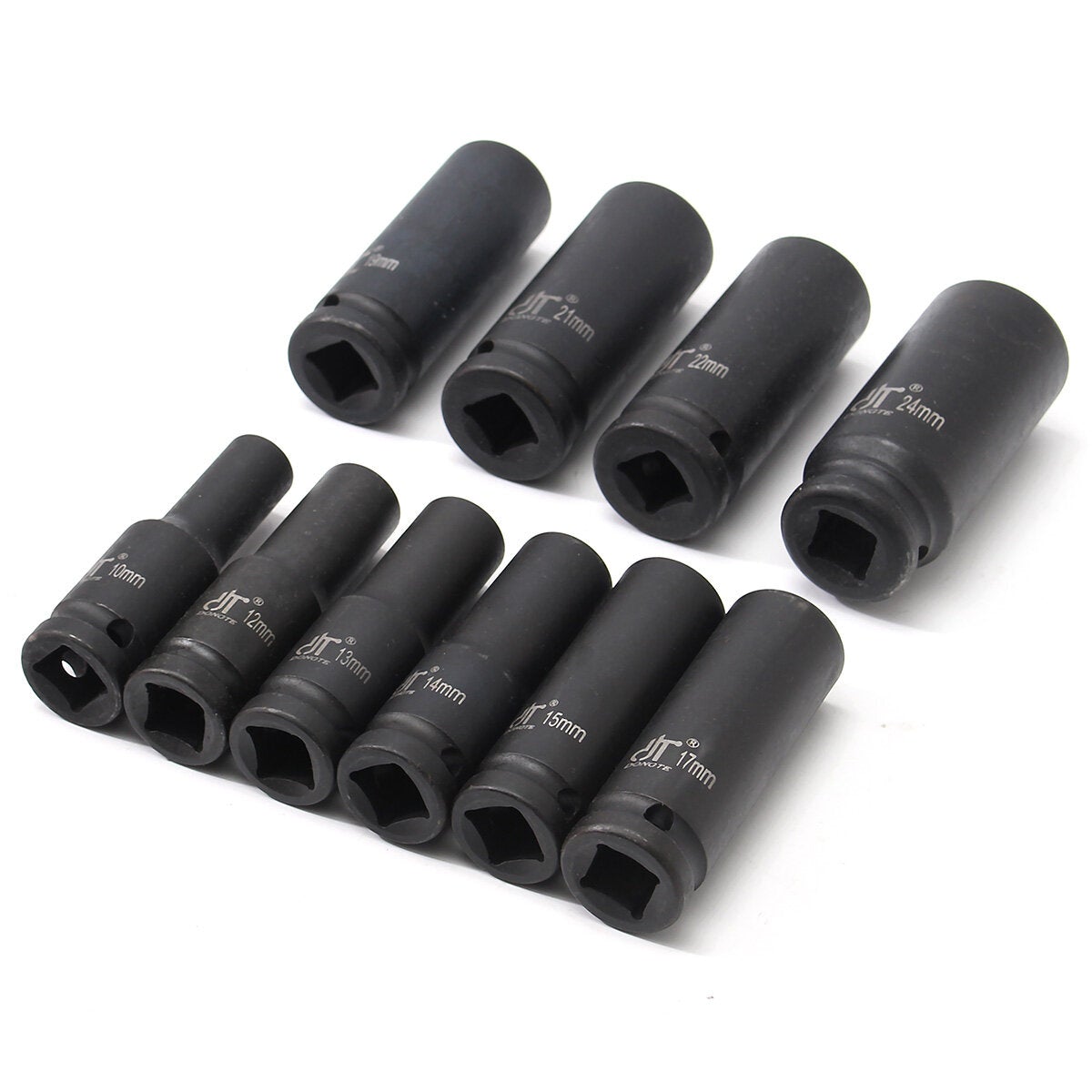 10Pcs 1/2 Inch Drive Deep Impact Metric Socket Set 10-24mm Air Garage Socket Wrench Tool