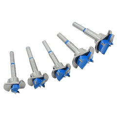 5Pcs Forstner Drill Bit Set 15 20 25 30 35mm Wood Auger Cutter Hex Wrench Hole Saw For Power Tools Blue
