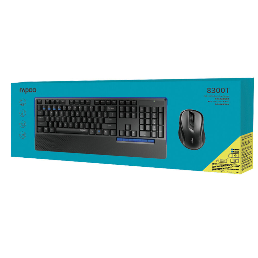 Business Keyboard Mouse Combo Multi-Mode Wireless 110-Key Hand Rest Keyboard Mute Buttons 600-1600DPI Optical Mouse Set for Office Computer PC