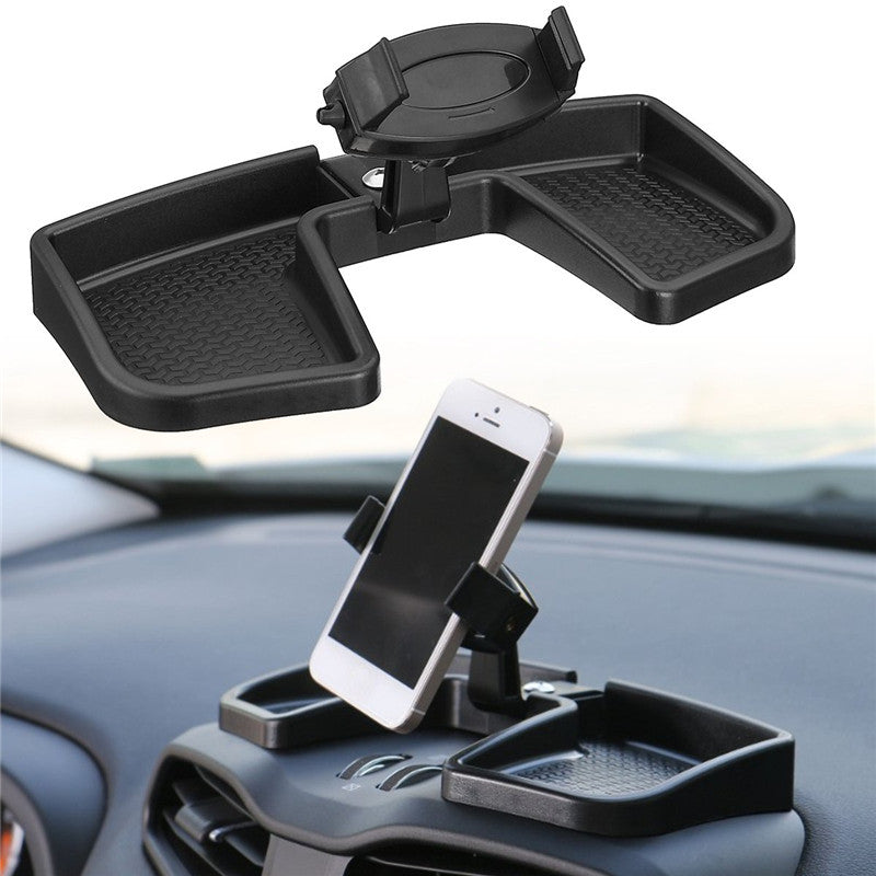 Universal 360 Degree Rotation Dashboard Phone Holder Stand with Storage Box