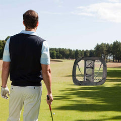 Foldable Portable Golf Chipping Net Indoor Outdoor Target Practice Accuracy Swing Hitting Nets With 3 Different Heights Net Pockets