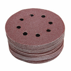 50pcs 5 Inch 8 Hole Sandpaper 80/120/180/240/320 Grit Sanding Disc Polishing Tool