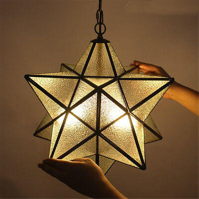 Star Glass Pendant Light Chandelier Light Modern Ceiling Lamp Fixture Decor