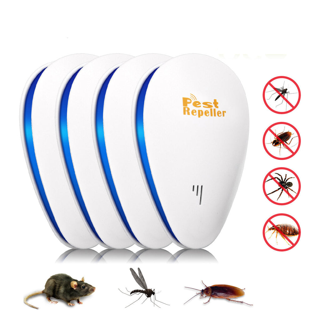 4PCS Water droplet-shaped Ultrasonic Electronic Mosquito Repellent with Plug Frequency Repeller Cockroach Repeller for Home Outdoor