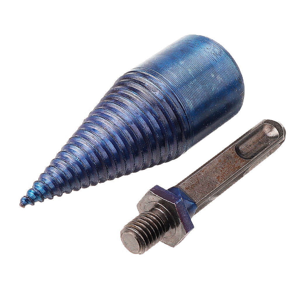 32/42mm Nano Blue Coated HSS Round/Square/Hex Shank Firewood Drill Bit Splitter Wood Split Cone For Tree Cutting