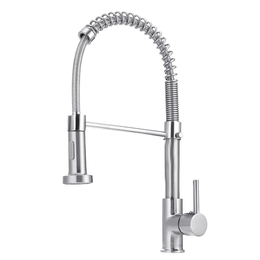 Kitchen Mixer Tap Rotatable Hot And Cold Water Multifunctional Sink Spring Faucet with Pull Out Hose Spray Single Lever