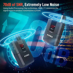 Wireless Lavalier Microphone System Receiver Transmitter Kit Video Recording Mic for Camera Phons Tablet Camcorder