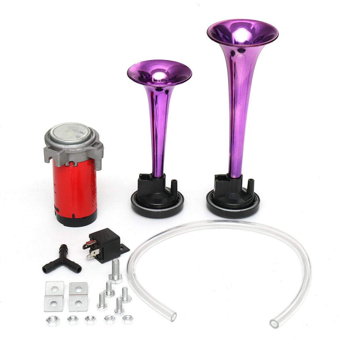 12V 178DB Air Horn Dual Trumpet Ultra Loud Universal For Train Trailer Truck Motorcycle