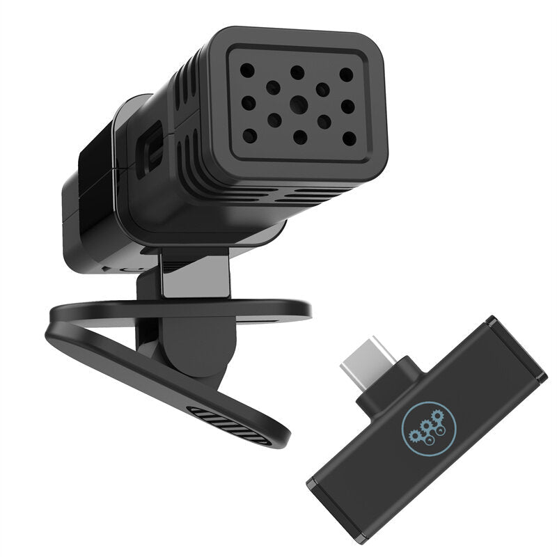 Wireless Microphone Low Latency Portable Audio Video Recording Plug-Play Lapel Mic
