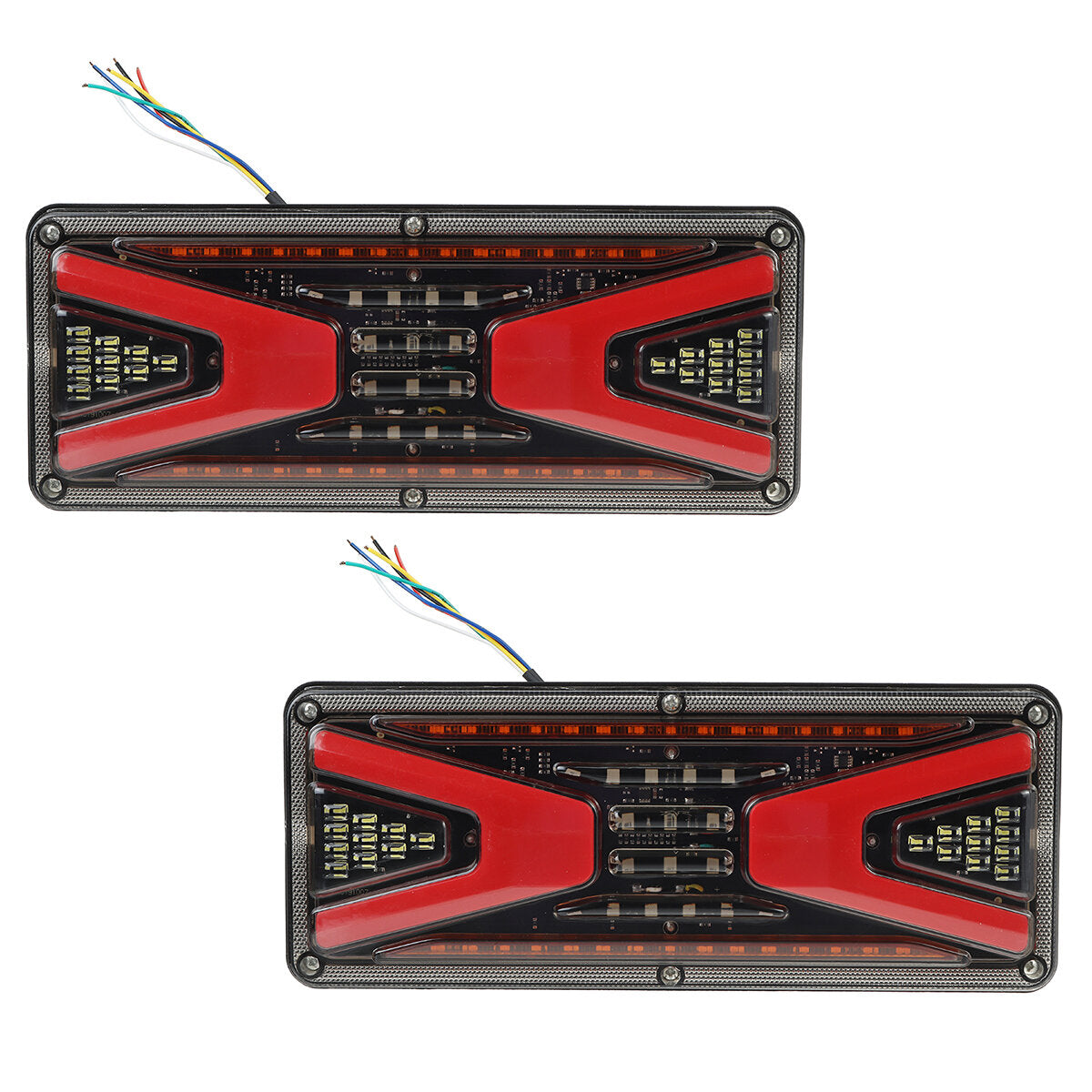 2PCS 24V Flowing Rear Tail Light Turn Signal Brake Reverse Lamp