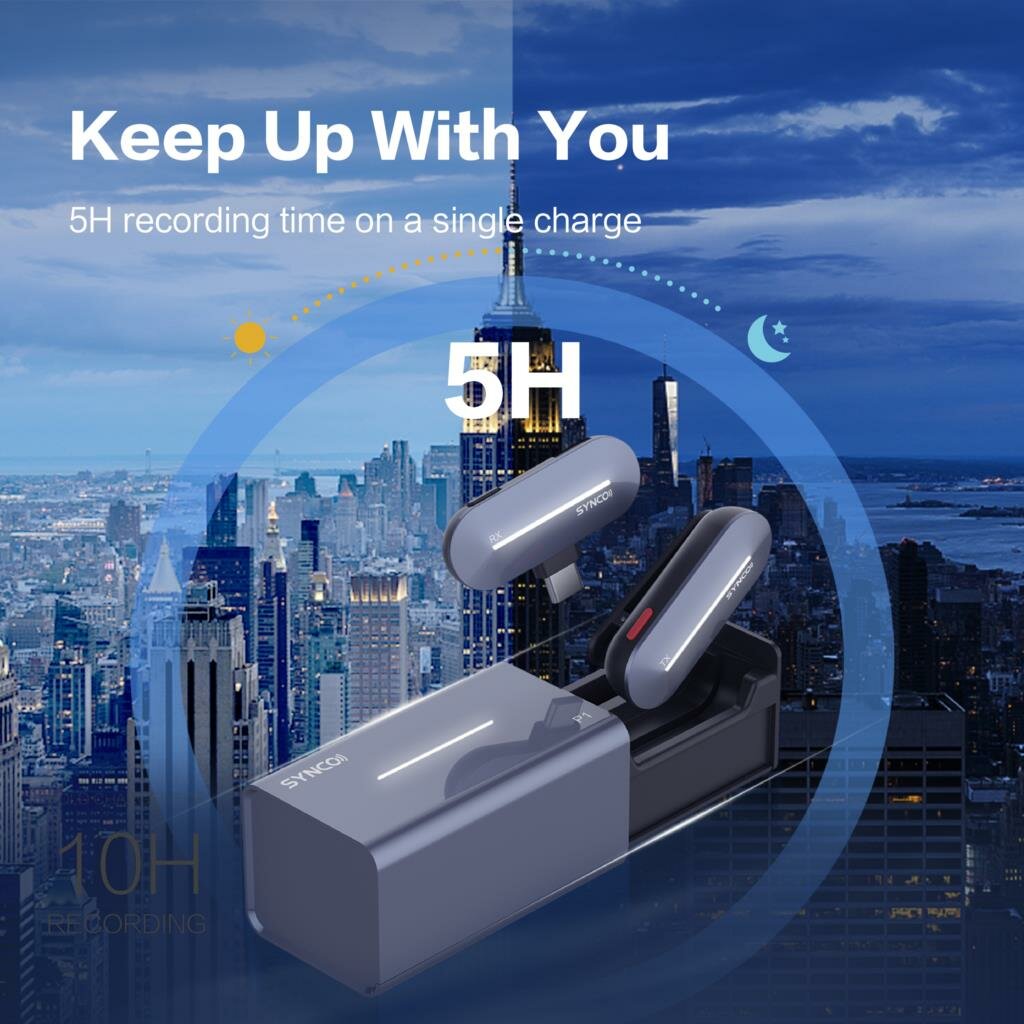 Wireless Lavalier Microphone System 2.4GHz Dual Channel Real Time Vocal Studio Condenser Type-C Interface Mic with Charging Case